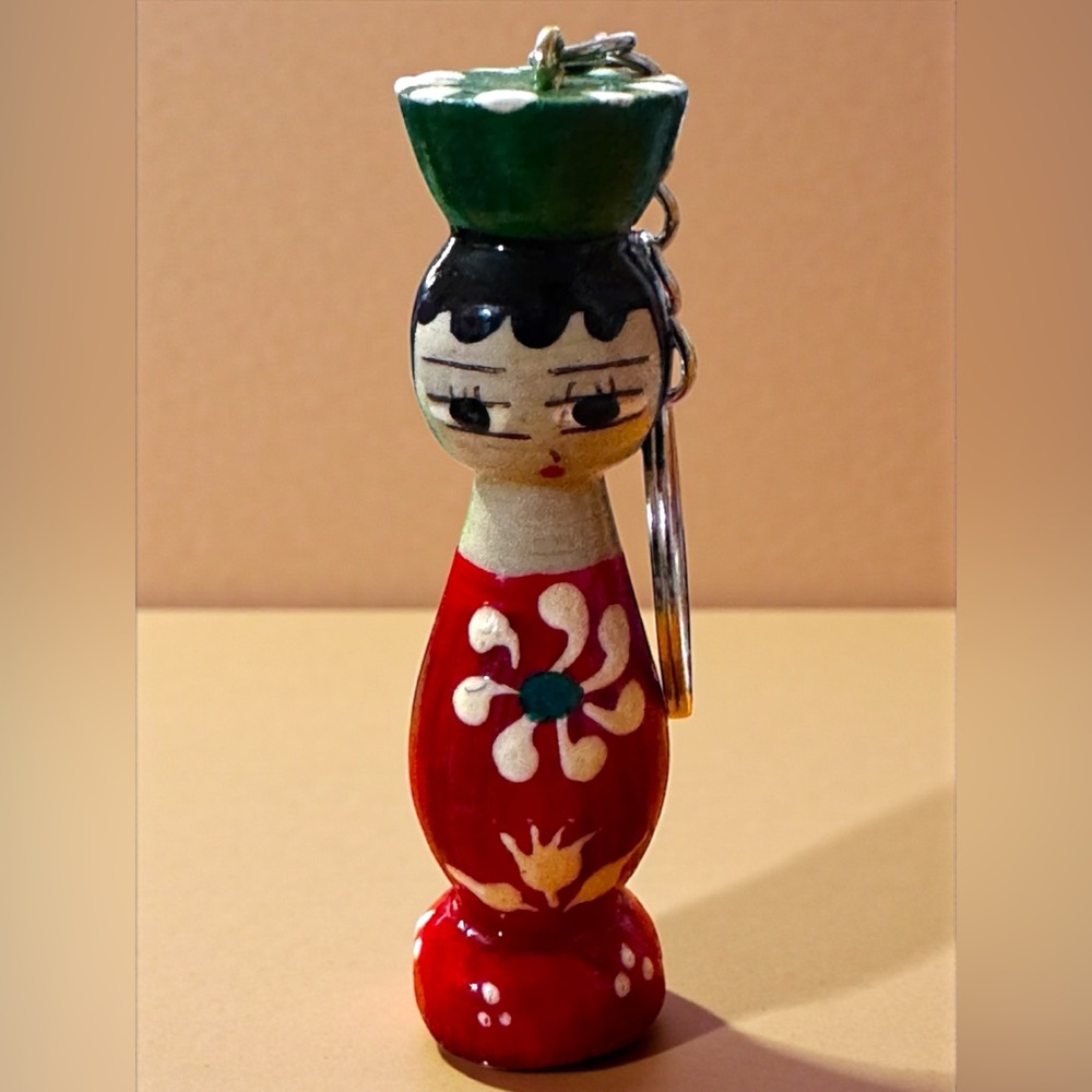 NUBIAN EGYPTIAN Folk Art Doll. Handcrafted Keychain or Purse Charm. New.